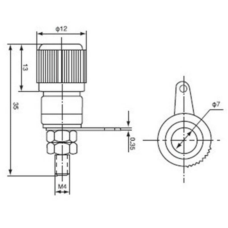 4pcs Terminal fastener 4MM binding post banana jack terminal with metal insert nuts For Cable Terminals.