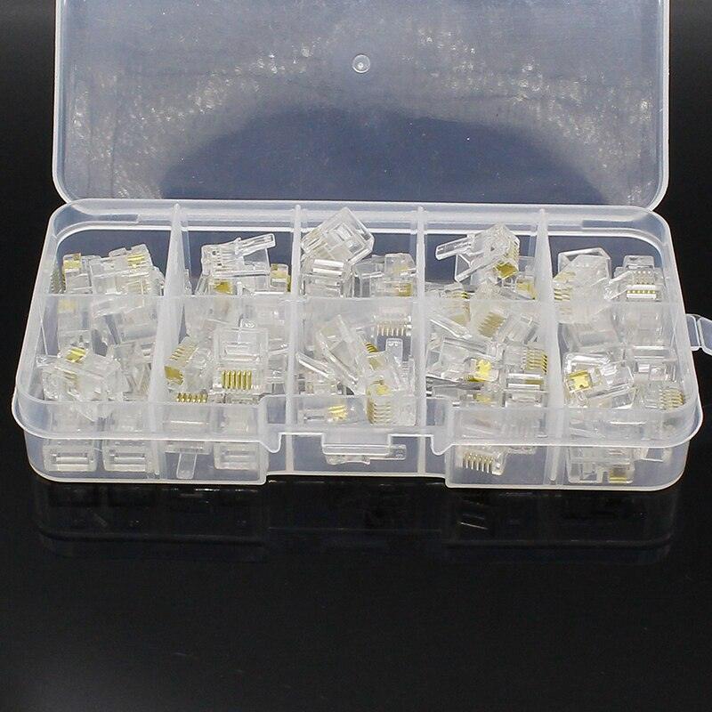 50 pcs RJ11 6P6C Modular Jack Network Male Plugs, 6 Pin, Telephone Connector.