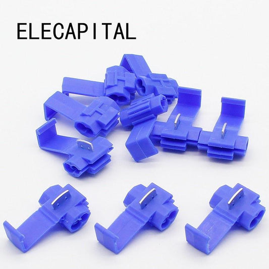 50PCS Blue Scotch Lock Wire Electrical Cable Connectors Quick Splice Terminals Crimp.