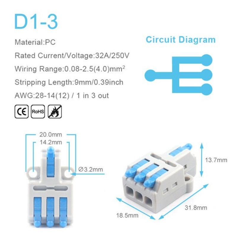 5/10PCS Mini Quick Splicing Splitter Universal Compact Conductor Wire Connectors Push-in Cable Terminals Block For Home 28-12AWG.