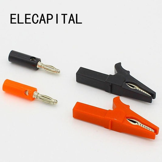 55MM Alligator clip + BANANA PLUG, test probe with 4mm Banana Plug Cable Clips.aligator clip,55mm aligator clip banana plug