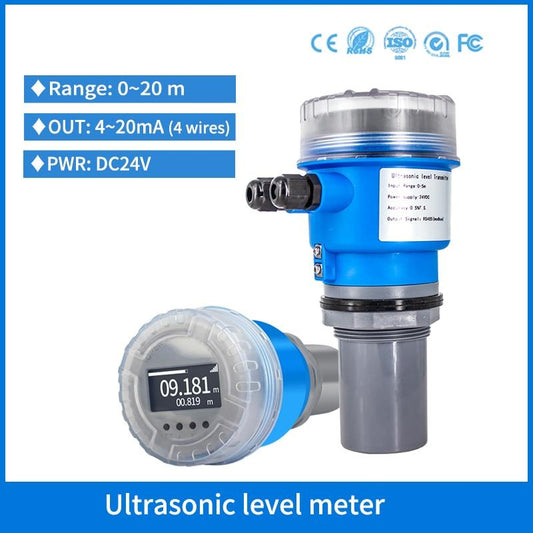 5m 10m 20m 4-20mA Ultrasonic Level Meter No Contact Sanitary Olive Oil Tank Ultrasonic Level Sensor for Grain Solids Silo.ultrasonic level transmitter price