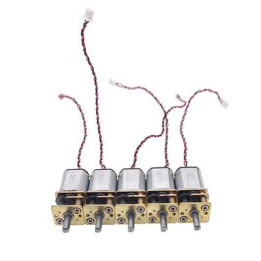 5Pcs G12-N20 Micro Metal Gear Motor with Gearwheel DC Motors Reduction motor D shaft 3V-9V rated voltage 6V rated speed 66RPM.