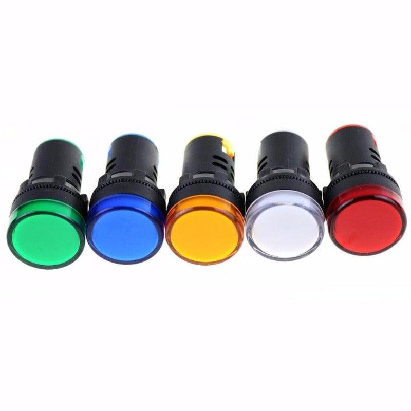 5PCS Indicator AD16-22DS 12V 24V 110V 220V| Red/Green/Huang/Blue/White Indicator Lights.