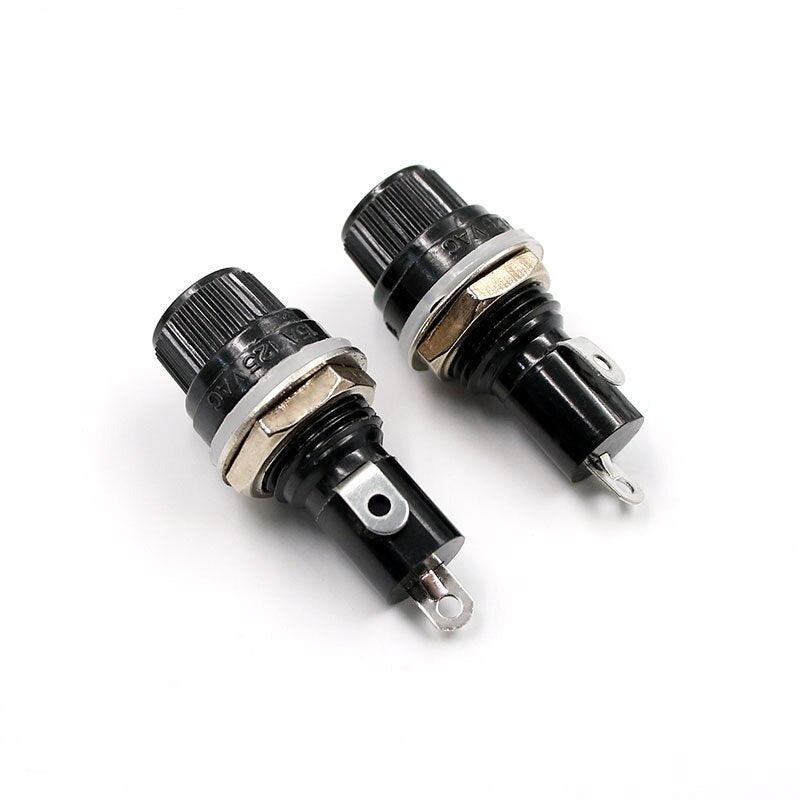 5pcs/lot 5*20mm glass fuse holders 5x20 black insurance tube socket fuse holder for 5*20 insurance Panel Mount Base Fuse Holder.