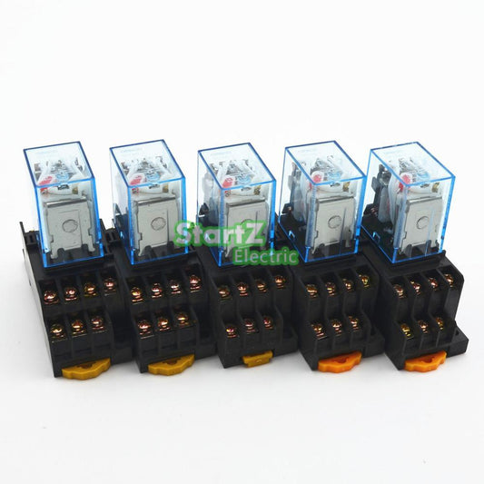 5Pcs/lot Relay MY4NJ DC24V Small relay 5A 14PIN With Socket Base.