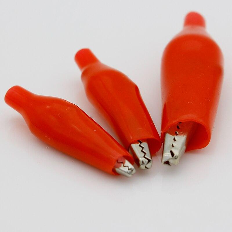 60 PCS Metal Alligator Clip crocodile electrical Clamp FOR Testing Probe Meter 28MM 35MM 45MMBlack and red Plastic Boot.