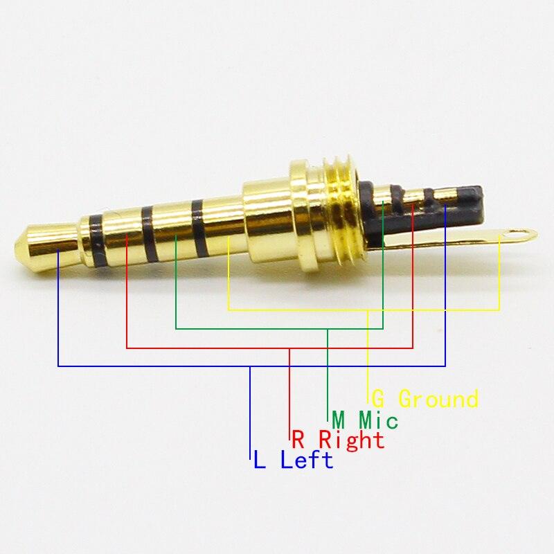 7pcs Copper Gold Plated 1/8" 3.5mm Male Mini Jack Plug soldering 4 pole plug Repair Headphone Cable Solder.