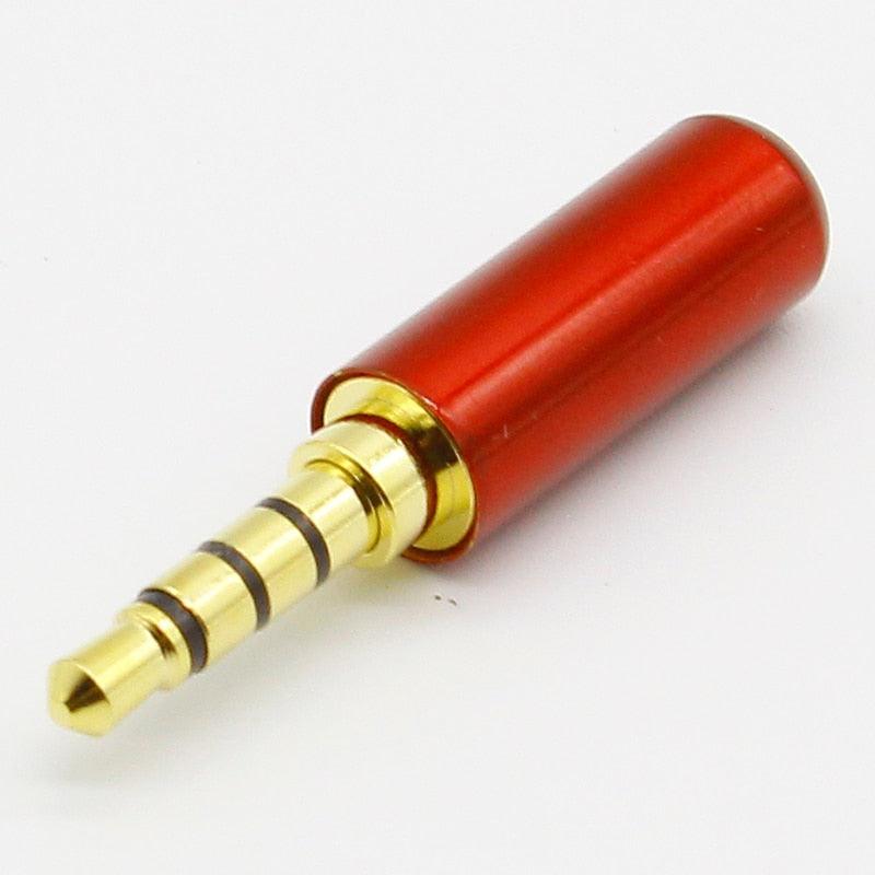 7pcs Copper Gold Plated 1/8" 3.5mm Male Mini Jack Plug soldering 4 pole plug Repair Headphone Cable Solder.