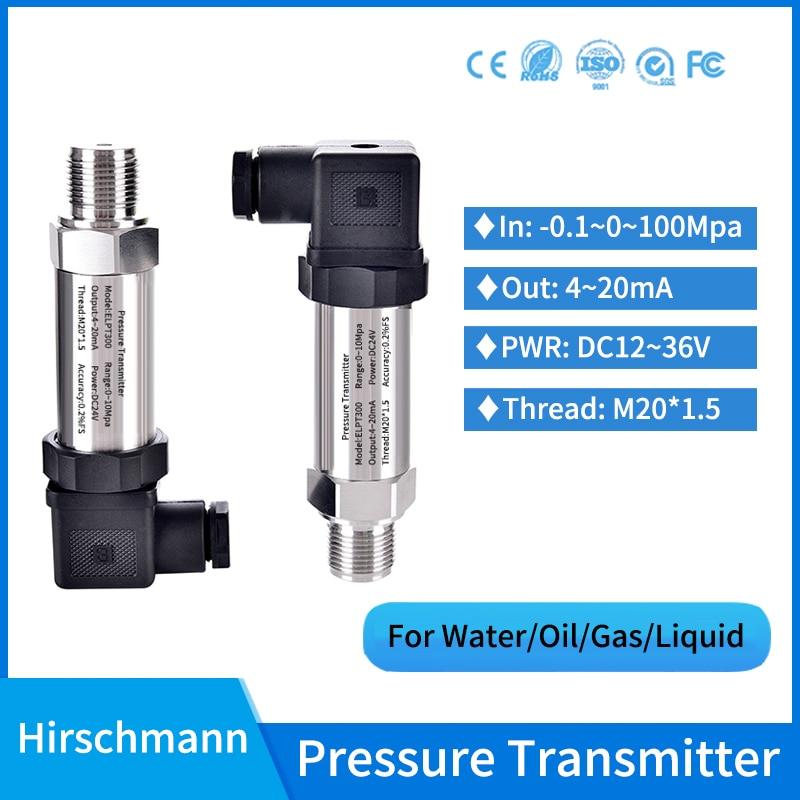 Absolute 0-100MPa Diffused Silicon Membrane Pressure Sensor Transducer Diaphragm Hydraulic 4-20mA Pressure Transmitter.