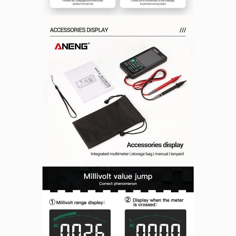 ANENG- 618C Digital Multimeter Smart Touch DC Analog Bar| Professional Transistor Capacitor NCV Testers Meter.