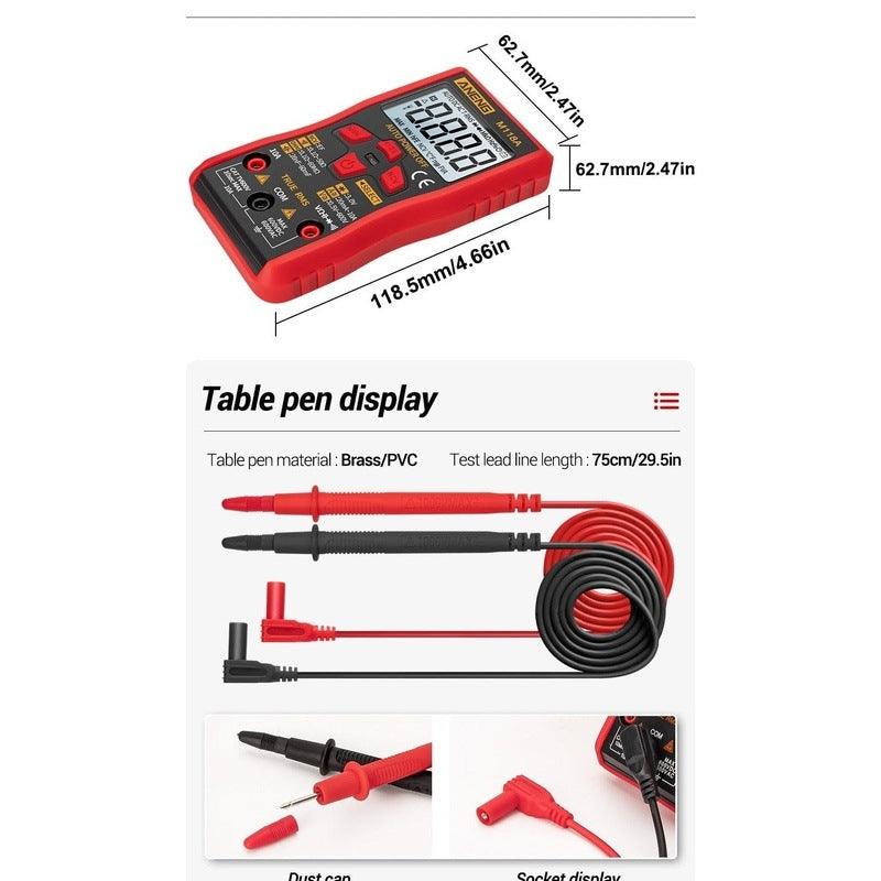 ANENG- M118A Digital Mini Multimeter Tester Auto Mmultimetro| True Rms Tranistor Meter.