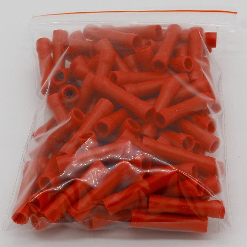 BV1 BV1.25 Full Insulating Wire Connector wire connector Butt Connectors Crimp Electrical Wire Splice Terminal 100PCS/Pack BV.
