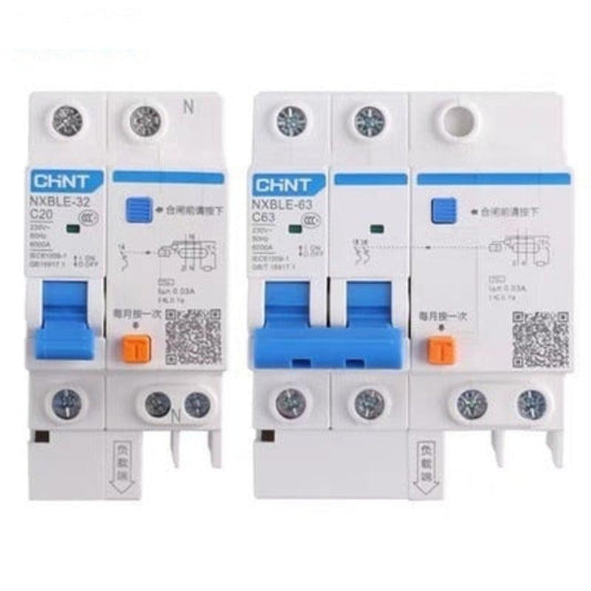 CHINT CHNT Leakage Protection Household Air Switch Circuit Breaker NXBLE-63 1P+N 2P 3P 3P+N 4p Leakage Circuit Breakers.