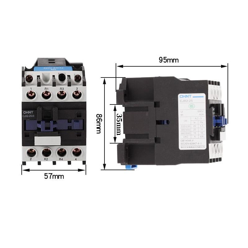 ac contactor switch,CHINT CJX2-2508 2NO 2NC 25A 220V Rail Mount Contactor Industrial Electric Contactor,cjx2-2508,cjx2 2508
