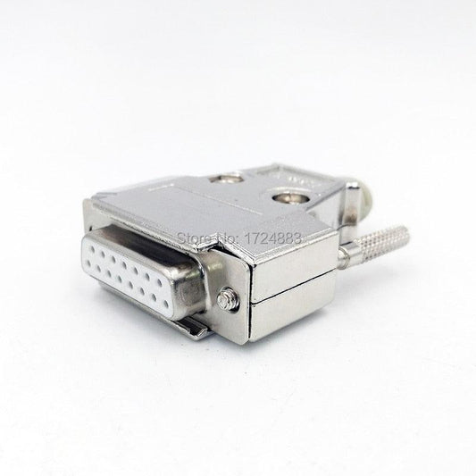 DB15 2 row Metal connector D Sub plug gold plated brass contactor 15 pin hole port socket female Male adapter.