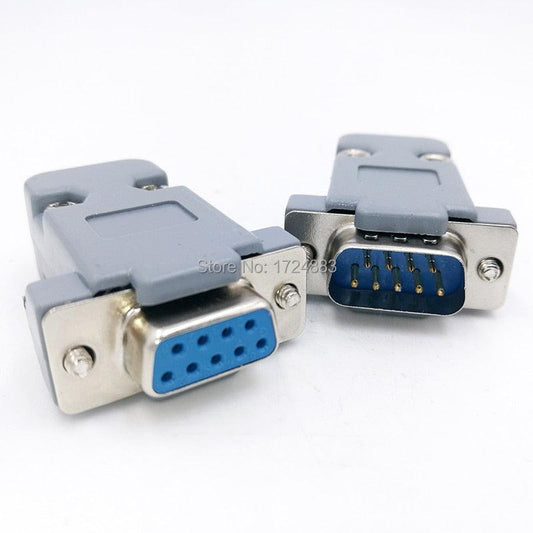 DB9 serial adapter connector Plug D type RS232 COM 9 pin hole port socket female&Male Screw installation + shell DP9.