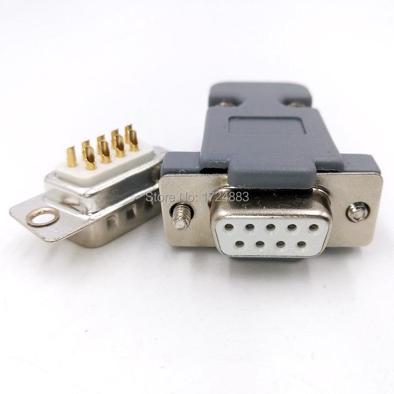 DB9 serial adapter connector Plug D type RS232 COM 9 pin hole port socket female&Male Screw installation + shell DP9.
