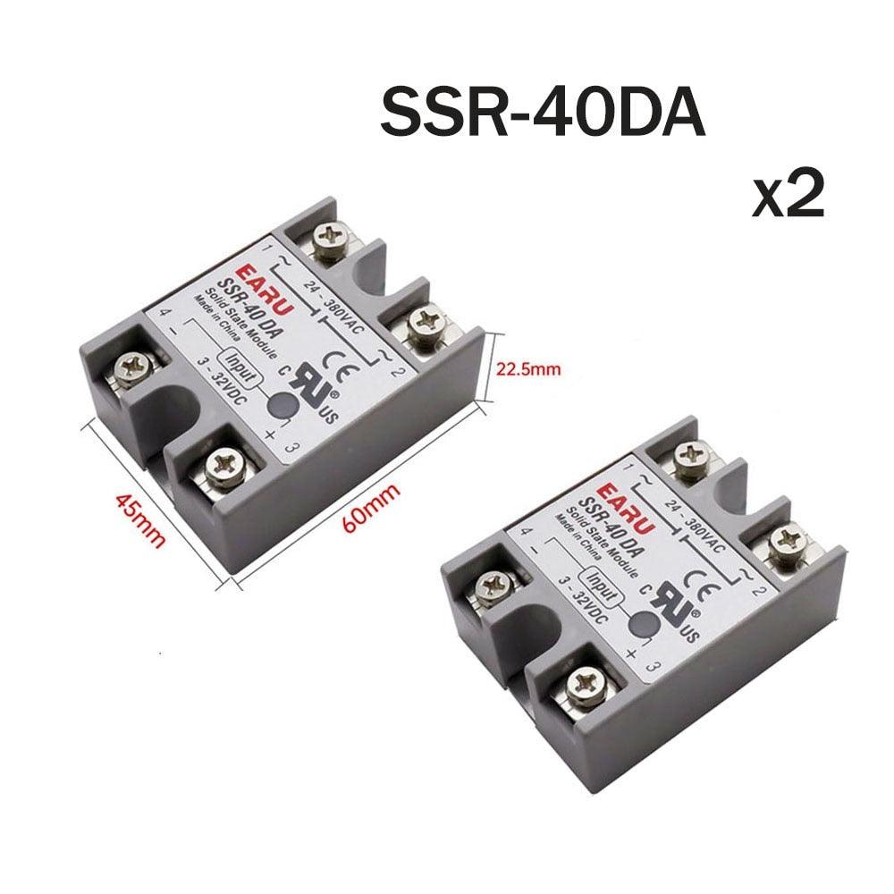 Digital PID Temperature Controller Thermostat REX-C100 + Max 40A SSR SSR-40DA Relay + K Thermocouple M6 1M Probe with Heat Sink.