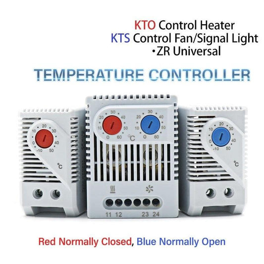 DIN Rail Cabinet Temperature Controller Industrial Thermostat KTO011 KTS011 0 to 60 Degree Centigrade Mechanical Thermoregulator.