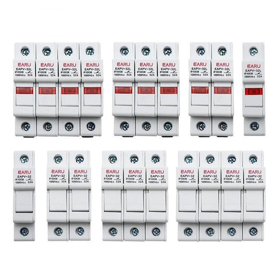Din Rail Solar PV DC Fuse Holders with Indicator Light suitable for 10*38mm DC PV Fuse Link for Solar Photovoltaic System Pro.