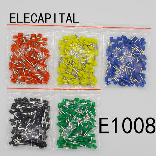 E1008 Tube insulating Insulated terminals 100PCS/Pack 1MM2 Cable Wire Connector Insulating Crimp Terminal Connector E-.