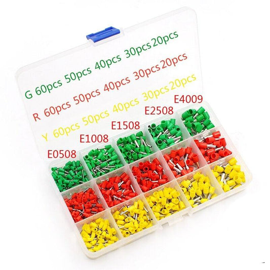 EARU- 600pcs/lot 3 Colors 15 Types Tube insulating Terminals Connector| 22~12AWG.