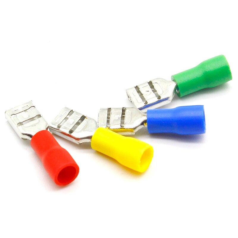 FDD1-187 Female Insulated Electrical Crimp Terminal for 22-16 AWG Connectors Cable Wire Connector 100PCS/Pack FDD1.25-187 FDD.