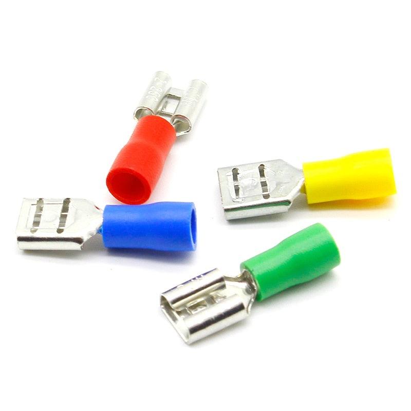 FDD2-250 Female Insulated Electrical Crimp Terminal for 16-14 AWG Connectors Cable Wire Connector 100PCS/Pack FDD2-250 FDD.
