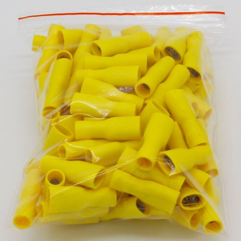 FDFD5-250 FDFD5.5-250 Female Insulated Electrical Crimp Terminal Connectors Cable Wire Connector 100PCS/Pack AWG 12-10 FDFD.