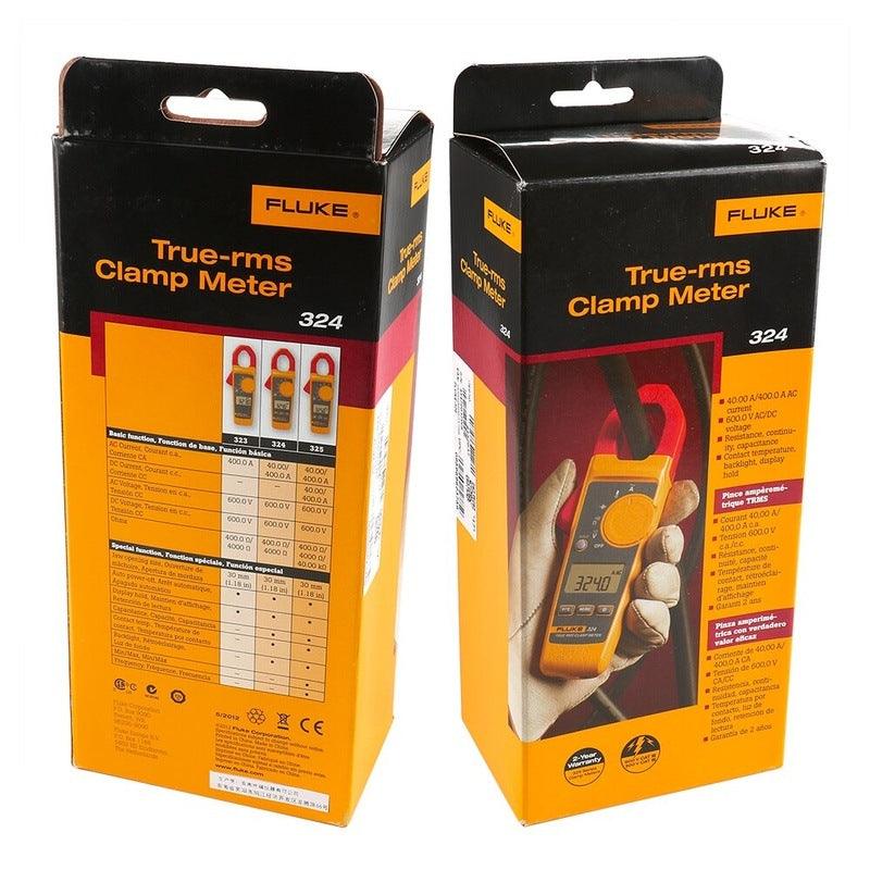 Fluke 324 True-RMS Clamp Meter with Temperature Capacitance Measurements and Carry Bag 40/400A AC 600V AC/DC.