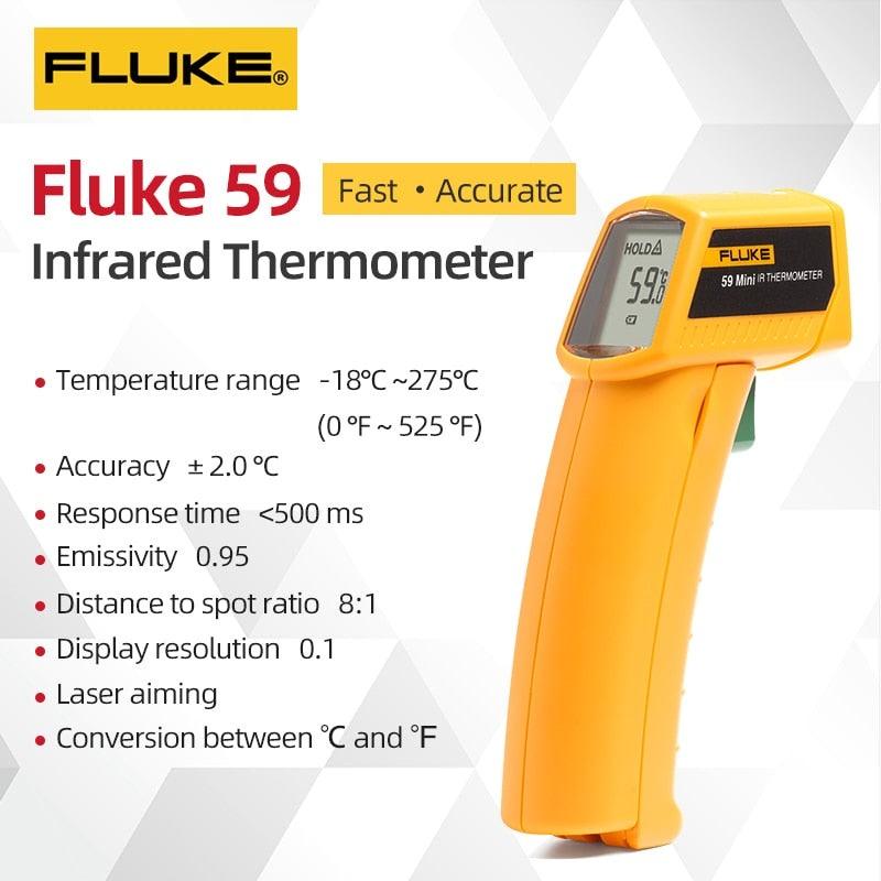 FLUKE 59E /59 Mini Infrared Thermometer Digital Handheld Temperature Tester Laser Thermometer Gun.