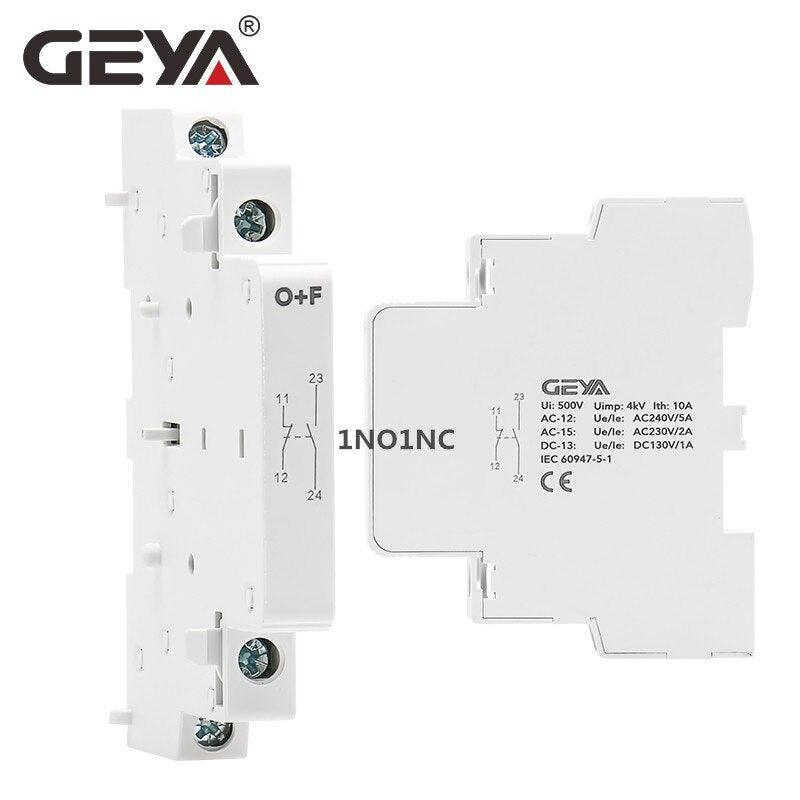 GEYA Household Modular AC Contactor AC220V 2P 16A 20A 25A 1NO 1NC 2NO 2NC 1NO1NC Auxiliary Contactor.
