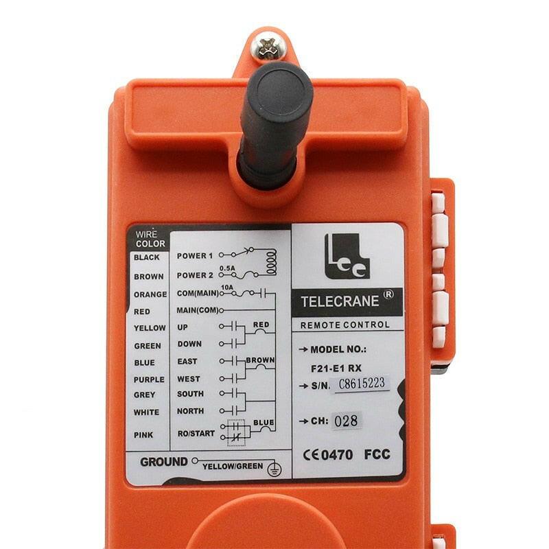 Industrial Remote Controller Switches Hoist Crane Control Lift Crane 1 Transmitter + 1 Receiver F21-E1 Arrow.