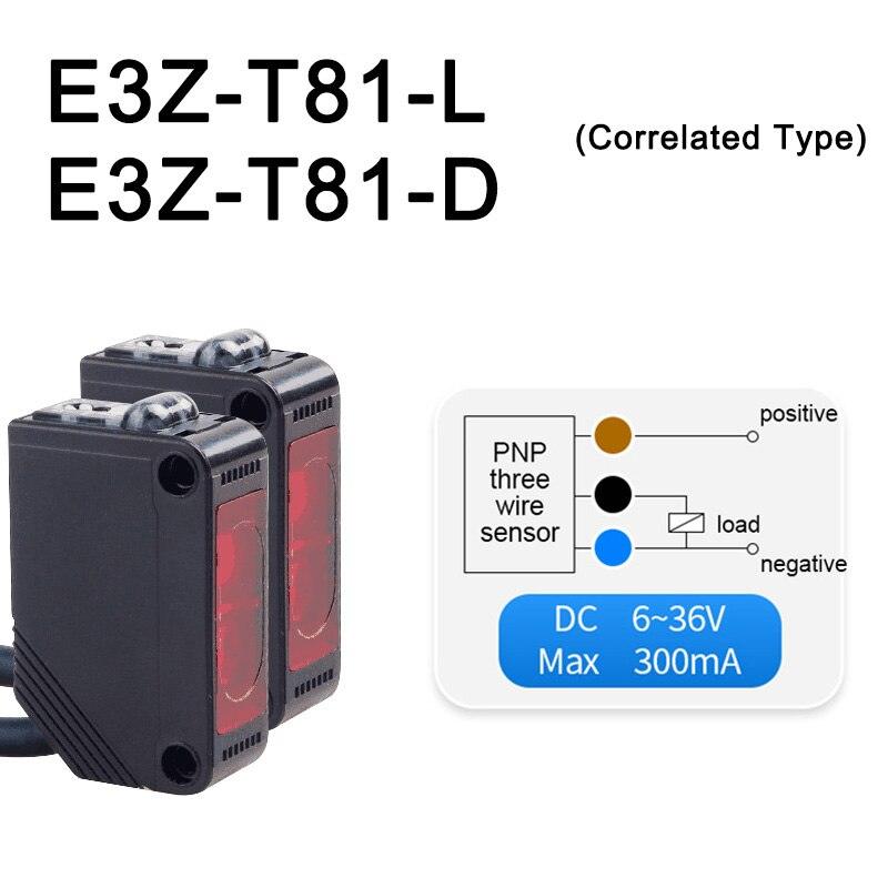 Infrared Photoelectric Switch Diffuse Reflection Type Sensor DC12V-24V with Bracket E3Z-D61/D81/D62/D82/T61/T81/R61/R81/LS61.infrared sensor