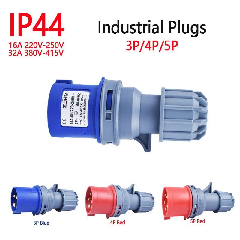 IP44 Industrial Plug and Socket 16A/32A 3P 4P 5P Waterproof and Explosion-proof.