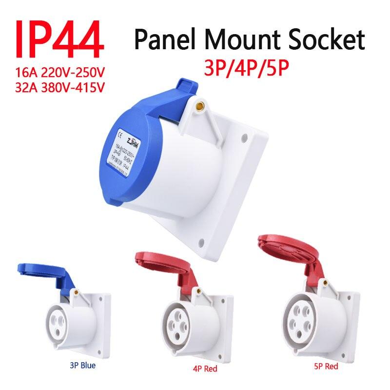 IP44 Industrial Plug and Socket 16A/32A 3P 4P 5P Waterproof and Explosion-proof.