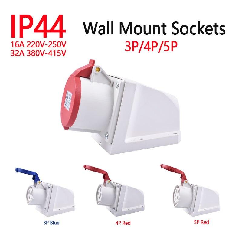 IP44 Industrial Plug and Socket 16A/32A 3P 4P 5P Waterproof and Explosion-proof.