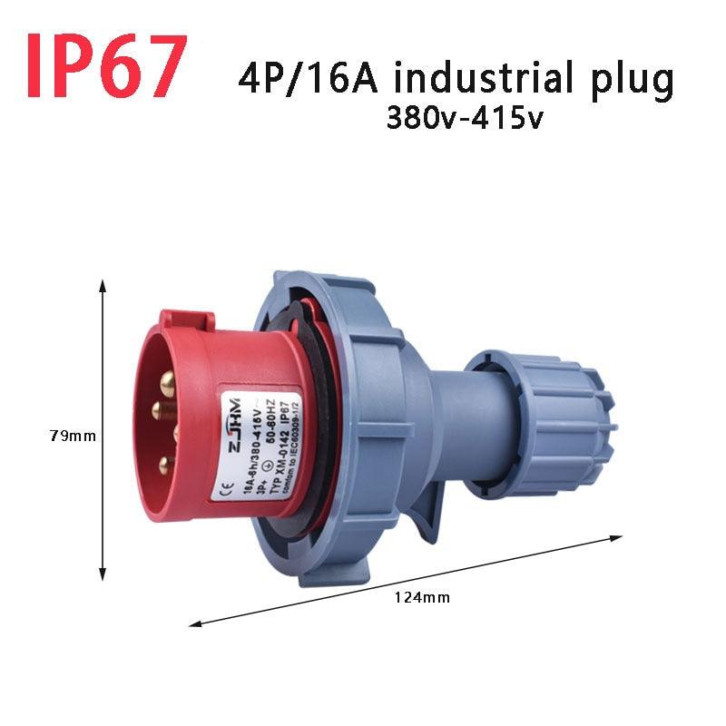 IP67 NEW Industrial Plug and Socket 16A 32A 3 Pin 4 Pin 5 Pin Wall Mounted.