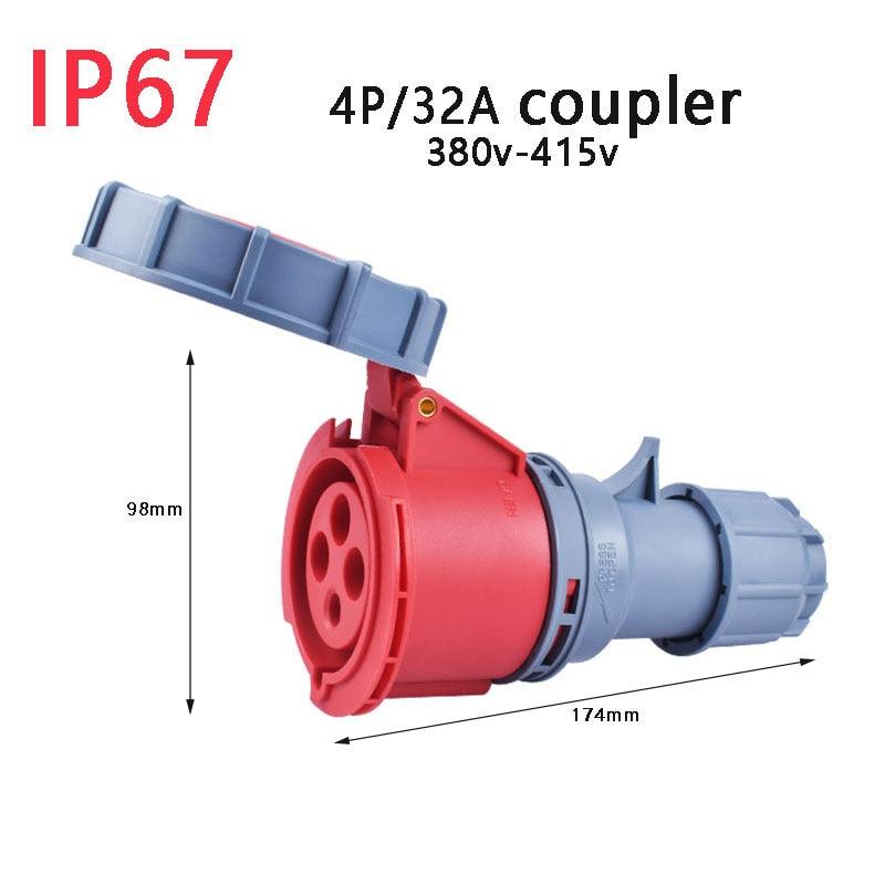 IP67 NEW Industrial Plug and Socket 16A 32A 3 Pin 4 Pin 5 Pin Wall Mounted.