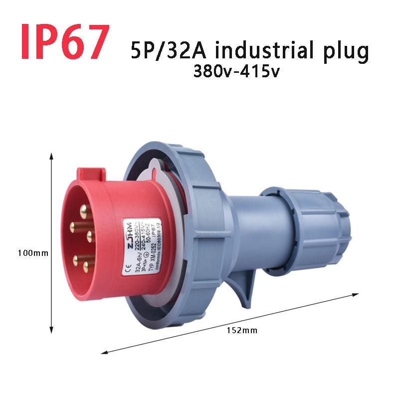 IP67 NEW Industrial Plug and Socket 16A 32A 3 Pin 4 Pin 5 Pin Wall Mounted.