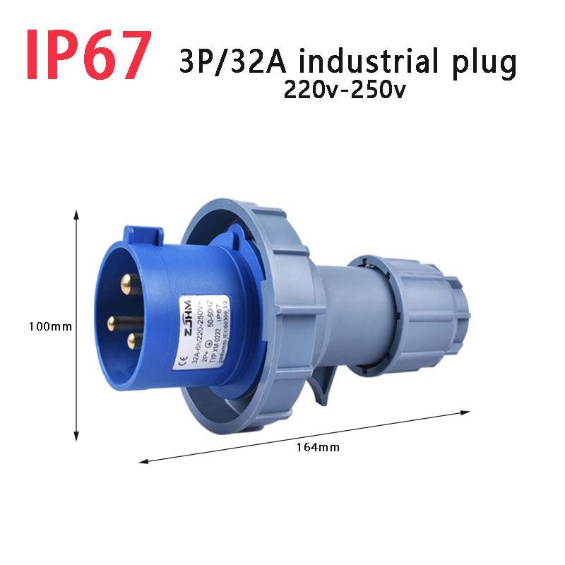 IP67 NEW Industrial Plug and Socket 16A 32A 3 Pin 4 Pin 5 Pin Wall Mounted.