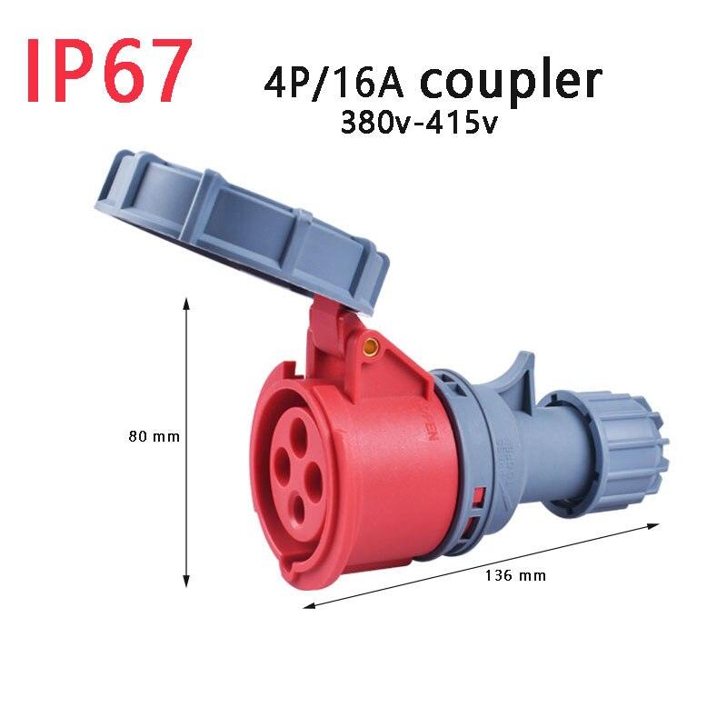 IP67 NEW Industrial Plug and Socket 16A 32A 3 Pin 4 Pin 5 Pin Wall Mounted.