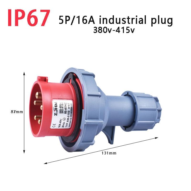ip67 industrial socket,IP67 NEW Industrial Plug and Socket 16A 32A 3 Pin 4 Pin 5 Pin Wall Mounted Socket Panel Mounted Coupler 220V 380V 415V,new industrial plug and socket 3p 230v