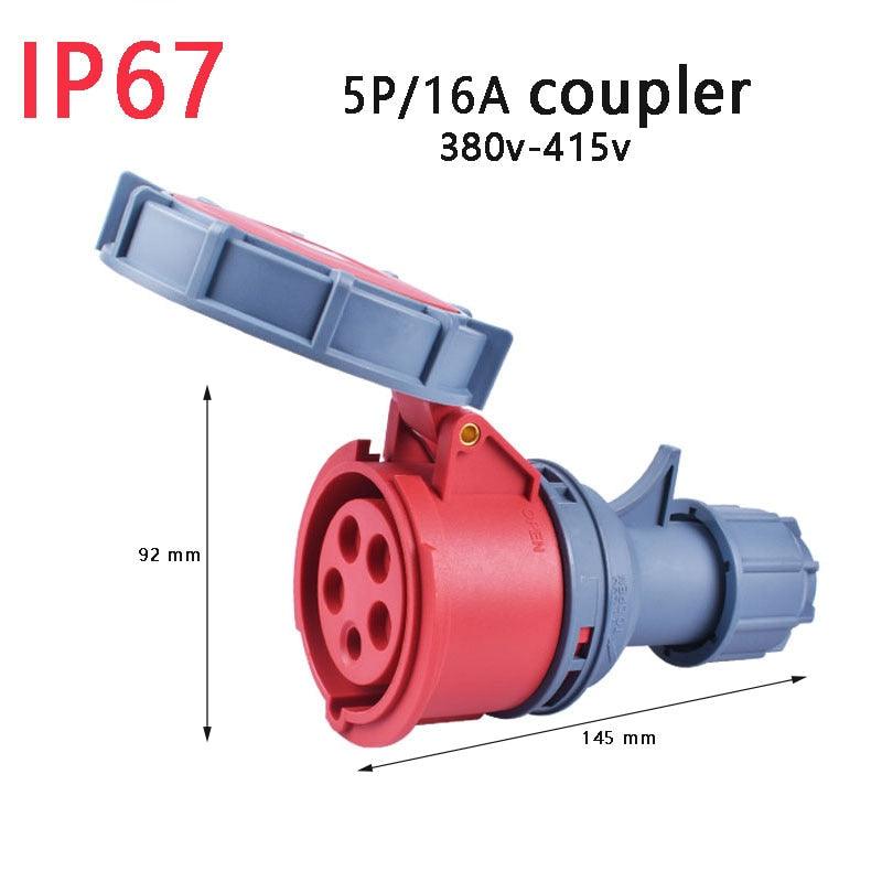 IP67 NEW Industrial Plug and Socket 16A 32A 3 Pin 4 Pin 5 Pin Wall Mounted.
