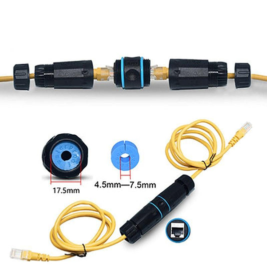 IP68 CAT6 Waterproof Outdoor Network M23 /RJ45 Line-To-Wire Shielded Network Pass-Through.