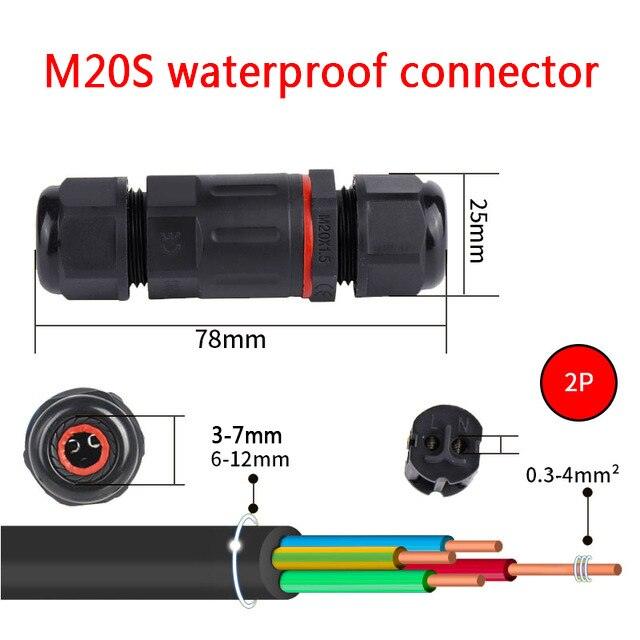 IP68 Waterproof Connector I-Type M20S 2/3/4 Pin Electrical Terminal Adapter Wire Connector.