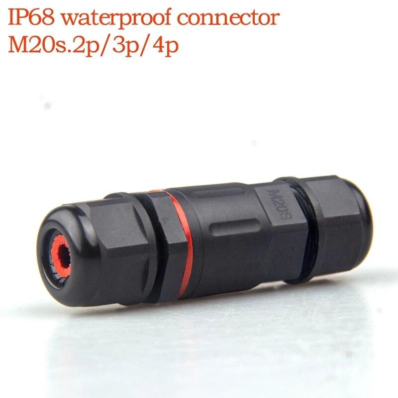 IP68 Waterproof Connector I-Type M20S 2/3/4 Pin Electrical Terminal Adapter Wire Connector.