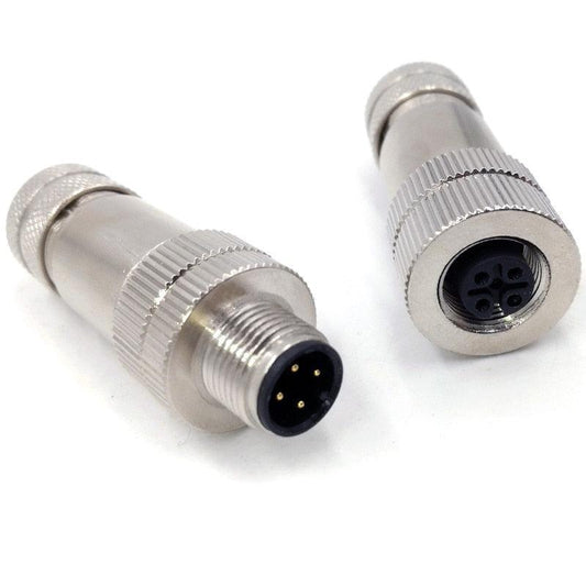 M12 Sensor Waterproof connector Matel Signal shielding Male Female screw threaded 4 5 8 Pin.