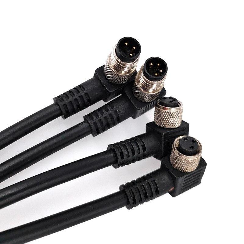 M8 Sensor Connector Cable Waterproof plug Male&Female Straight Angle 4 5 Pin +2m PVC line.